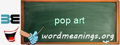 WordMeaning blackboard for pop art